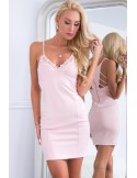 Rochie cu fermoar pe spate, roz deschis ZZ314 - Magazin online - Boutique